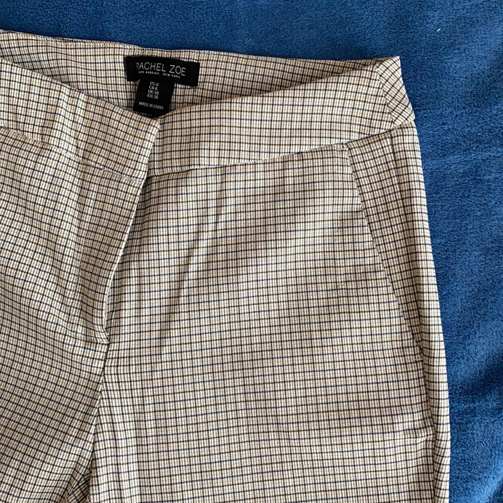 Rachel Zoe Light Plaid Stretch Ankle Pants